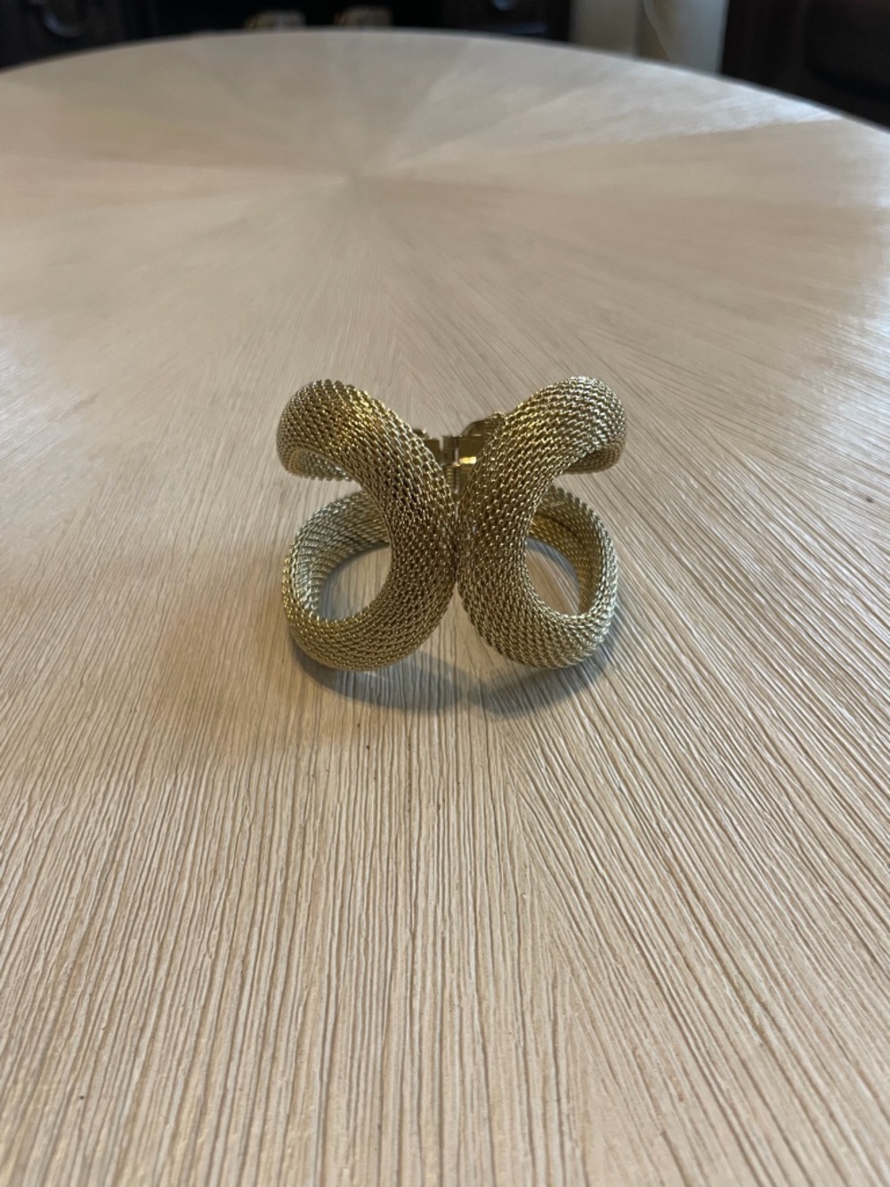 Vintage Infinity Loop Gold Mesh Bracelet